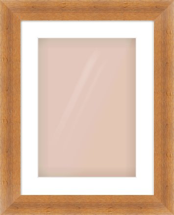 Antique Pine Flat Frame for 297 × 420mm artwork, with Smooth White Single Mount