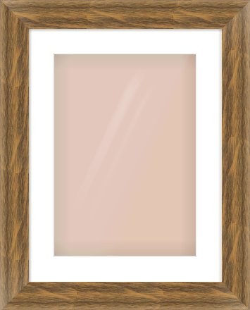 Characteristic Brown Flat Frame for 297 × 420mm artwork, with Smooth White Single Mount