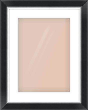 Black/Silver Reverse Frame for 297 × 420mm artwork, with Smooth White Single Mount