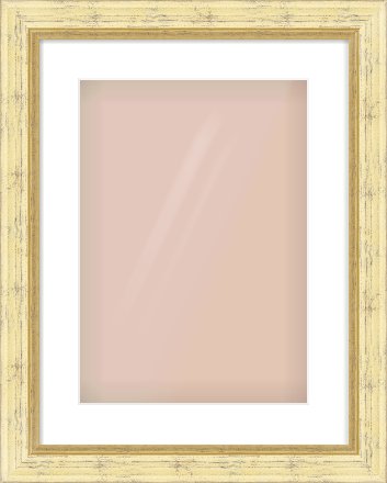 Gold Reverse Frame for 297 × 420mm artwork, with Smooth White Single Mount
