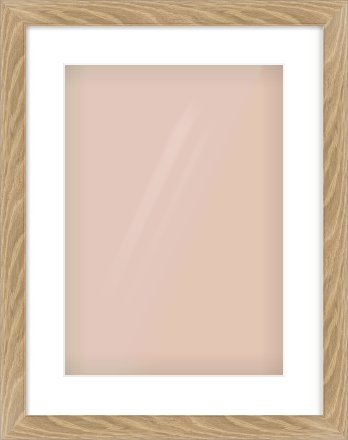 Oak Veneer Flat Frame for 297 × 420mm artwork, with Smooth White Single Mount