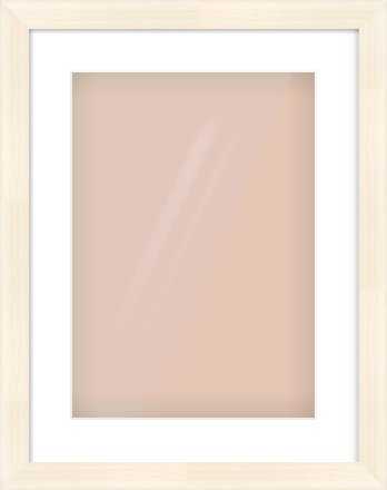 Natural Wood Flat Frame for 297 × 420mm artwork, with Smooth White Single Mount