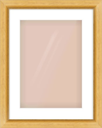 Natural Wood Reverse Frame for 297 × 420mm artwork, with Smooth White Single Mount