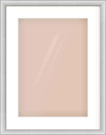 Silver Cushion Frame for 297 × 420mm artwork, with Smooth White Single Mount