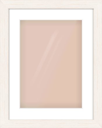 Ivory Driftwood Flat Frame for 297 × 420mm artwork, with Smooth White Single Mount