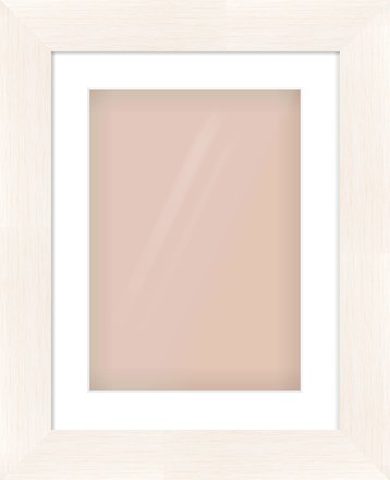 Ivory Driftwood Flat Frame for 297 × 420mm artwork, with Smooth White Single Mount