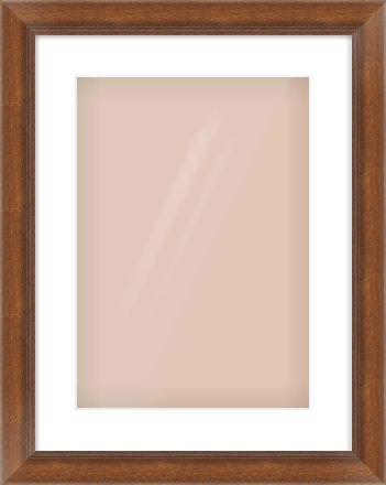 Brown Flat Frame for 297 × 420mm artwork, with Smooth White Single Mount