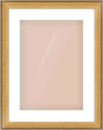 Gold Scoop Frame for 297 × 420mm artwork, with Smooth White Single Mount