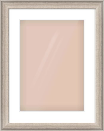 Champagne Silver Scoop Frame for 297 × 420mm artwork, with Smooth White Single Mount