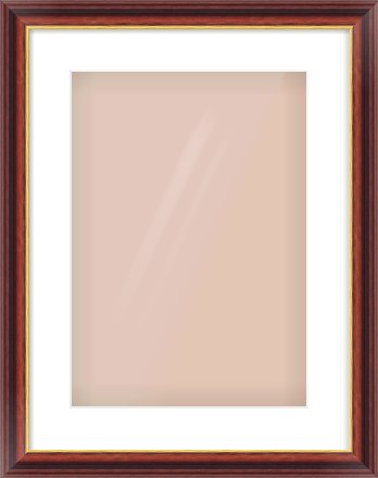 Brown Reverse Frame for 297 × 420mm artwork, with Smooth White Single Mount