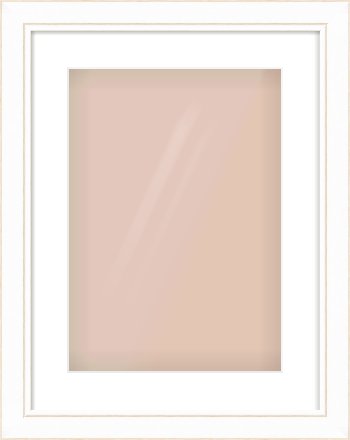White / Natural Scoop Frame for 297 × 420mm artwork, with Smooth White Single Mount