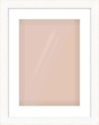 White Flat With Bevel Frame for 297 × 420mm artwork, with Smooth White Single Mount
