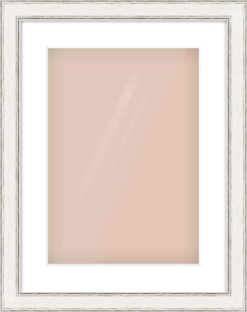 Black/Silver Flat Frame for 297 × 420mm artwork, with Smooth White Single Mount