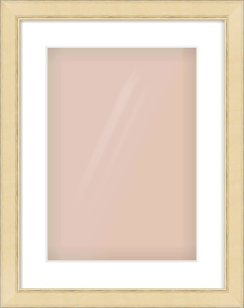 Gold Flat Frame for 297 × 420mm artwork, with Smooth White Single Mount