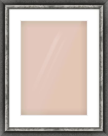 Black / Pewter Reverse Frame for 297 × 420mm artwork, with Smooth White Single Mount