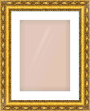 Gold Spoon Frame for 297 × 420mm artwork, with Smooth White Single Mount