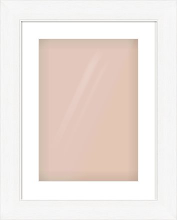 Natural Grain / White Stain Stepped Frame for 297 × 420mm artwork, with Smooth White Single Mount