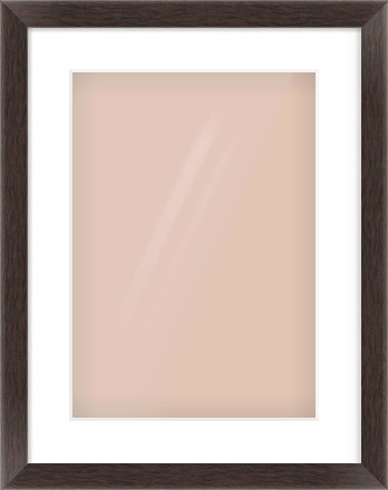 Brown Flat Frame for 297 × 420mm artwork, with Smooth White Single Mount