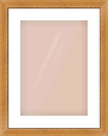 Rustic Medium Oak Reverse Frame for 297 × 420mm artwork, with Smooth White Single Mount