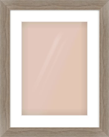 Grey Wood Flat Frame for 297 × 420mm artwork, with Smooth White Single Mount