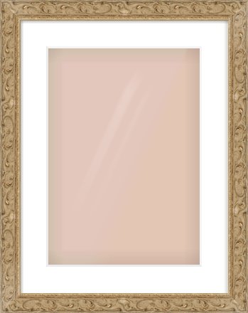 Light Brown Decorative Frame for 297 × 420mm artwork, with Smooth White Single Mount
