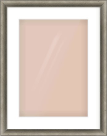 Silver Spoon Frame for 297 × 420mm artwork, with Smooth White Single Mount