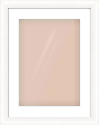 Gloss White Cushion Frame for 297 × 420mm artwork, with Smooth White Single Mount