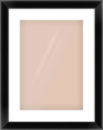 Black Cushion Frame for 297 × 420mm artwork, with Smooth White Single Mount