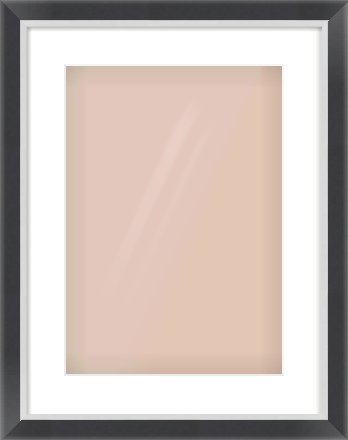 Black/Silver Flat Frame for 297 × 420mm artwork, with Smooth White Single Mount