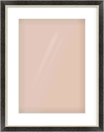 Black & Champagne Silver Reverse Frame for 297 × 420mm artwork, with Smooth White Single Mount