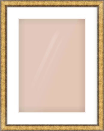 Gold Spoon Frame for 297 × 420mm artwork, with Smooth White Single Mount