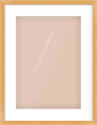 Oak Veneer Flat Frame for 297 × 420mm artwork, with Smooth White Single Mount