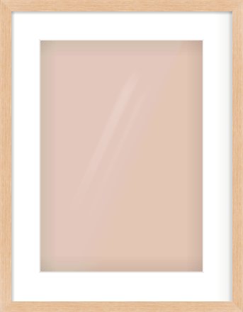 Light Oak Veneer Flat Frame for 297 × 420mm artwork, with Smooth White Single Mount