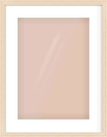 Natural Wood Flat Frame for 297 × 420mm artwork, with Smooth White Single Mount