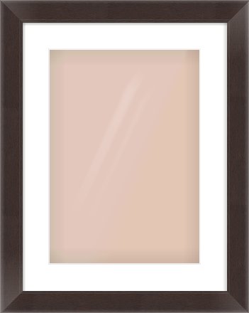 Brown Flat Frame for 297 × 420mm artwork, with Smooth White Single Mount