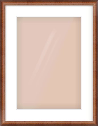 Brown Cushion Frame for 297 × 420mm artwork, with Smooth White Single Mount