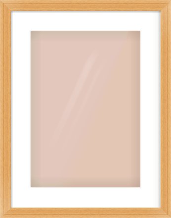 Oak Veneer Flat Frame for 297 × 420mm artwork, with Smooth White Single Mount