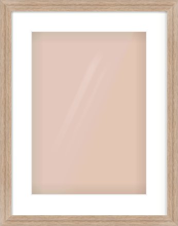 Light Walnut Flat Frame for 297 × 420mm artwork, with Smooth White Single Mount