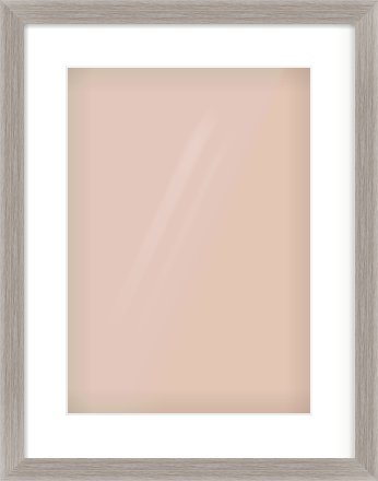 Grey Flat Frame for 297 × 420mm artwork, with Smooth White Single Mount
