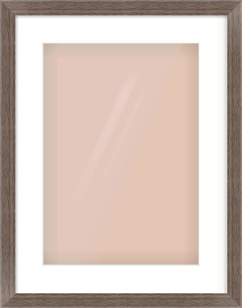 Dark Walnut Flat Frame for 297 × 420mm artwork, with Smooth White Single Mount