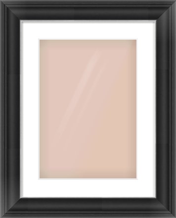 Black/Silver Scoop Frame for 297 × 420mm artwork, with Smooth White Single Mount