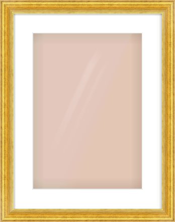 Gold Reverse Frame for 297 × 420mm artwork, with Smooth White Single Mount