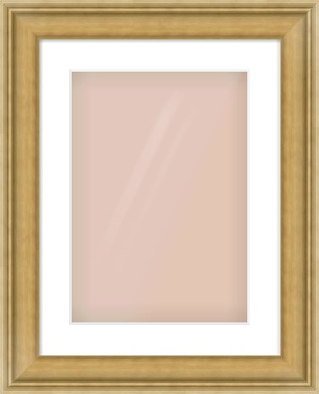 Gold Scoop Frame for 297 × 420mm artwork, with Smooth White Single Mount