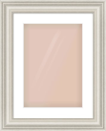 Silver Scoop Frame for 297 × 420mm artwork, with Smooth White Single Mount