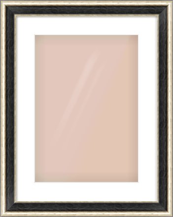 Black & Champagne Silver Spoon Frame for 297 × 420mm artwork, with Smooth White Single Mount