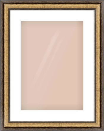 Gold Spoon Frame for 297 × 420mm artwork, with Smooth White Single Mount