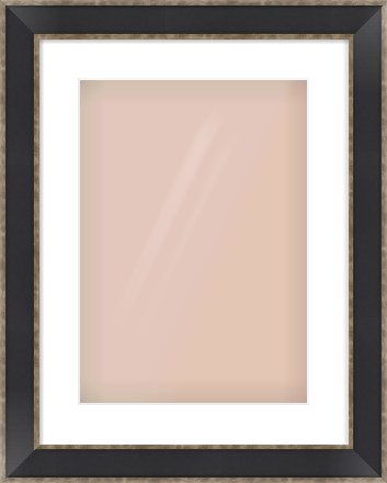 Black & Champagne Silver Bevel Frame for 297 × 420mm artwork, with Smooth White Single Mount