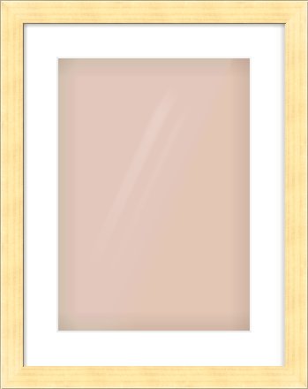 Gold Face, Black Sides Flat Frame for 297 × 420mm artwork, with Smooth White Single Mount