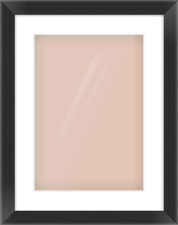 Black Cushioned Bevel Frame for 297 × 420mm artwork, with Smooth White Single Mount