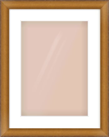 Bronze Cushion Frame for 297 × 420mm artwork, with Smooth White Single Mount